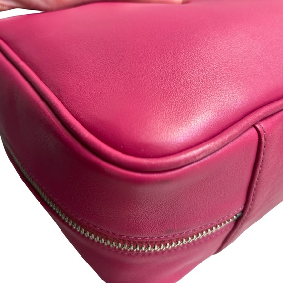 Coach vintage y2k RARE pink logo leather cosmetic toiletries bag case tote - Picture 9 of 13
